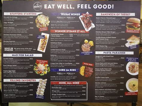 Menu – Blake's Wings & Steaks.